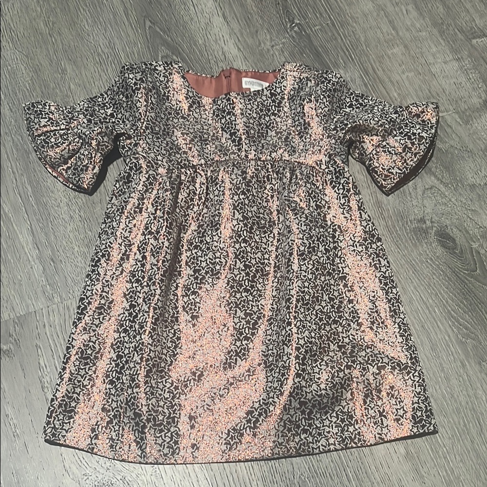 Gymboree Rose Gold Metallic Dress with Star Pattern